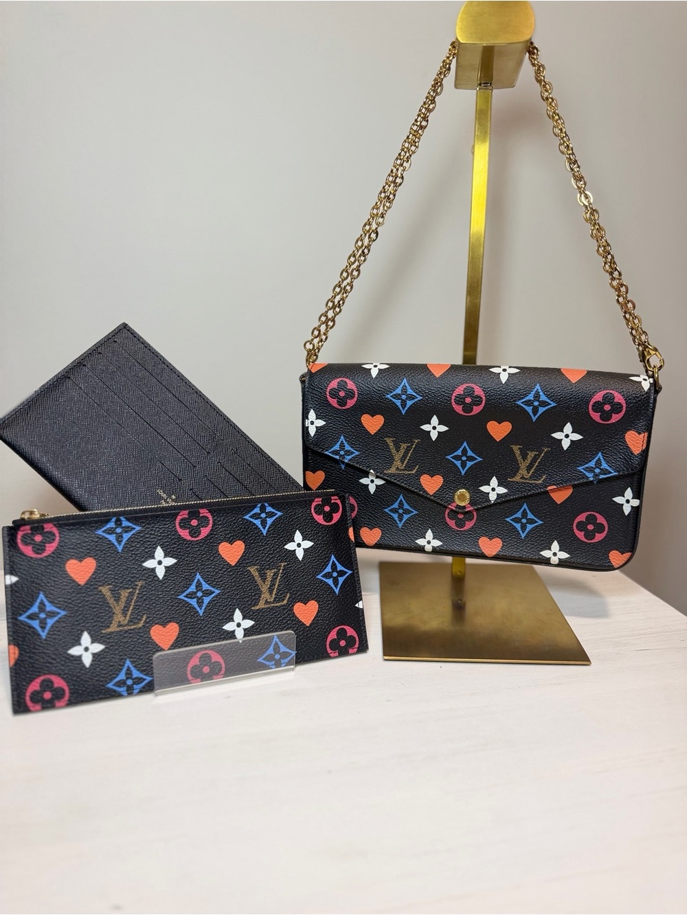 Louis Vuitton Game On Limited Edition Black Pochette Crossbody with two pouches